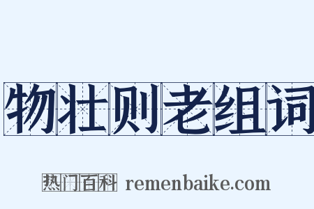 物壮则老组词是什么意思的图片